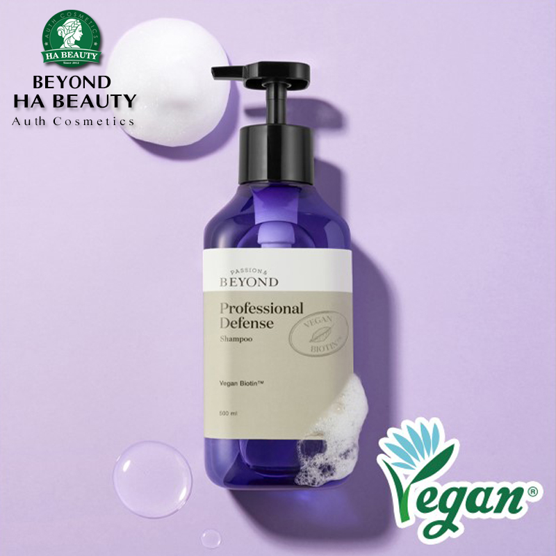 Dầu gội Sạch dầu Nuôi dưỡng Chăm sóc tóc và Da đầu BEYOND Professional Defense Shampoo 500ml Vegan Biotin Hàn Quốc