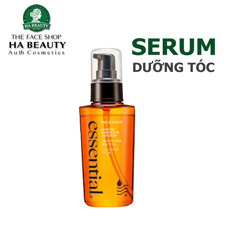 Serum dưỡng tóc mềm mượt phục hồi dưỡng ẩm tóc Hàn Quốc The Face Shop Essential Damage Care Hair Oil Serum 100ml