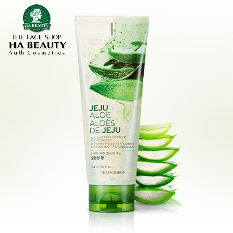 Sữa rửa mặt dưỡng ẩm làm mềm mịn da sạch sâu cấp ẩm The Face Shop Jeju Aloe Fresh Soothing Foam Cleanser 150ml