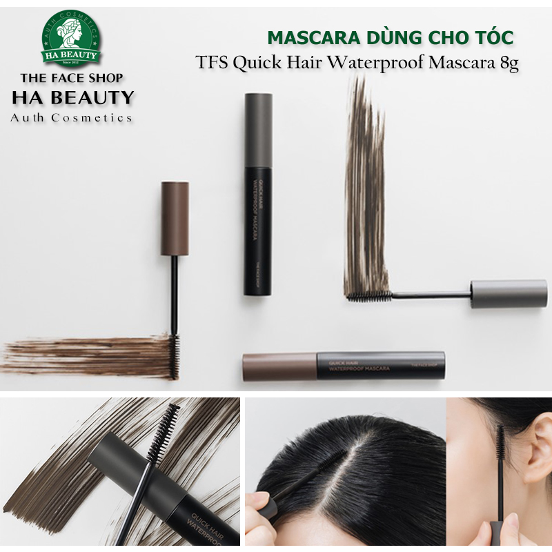 Mascara dùng cho tóc Chống thấm nước che khuyết điểm tóc THE FACE SHOP Quick Hair Waterproof Mascara 8g Hàn Quốc