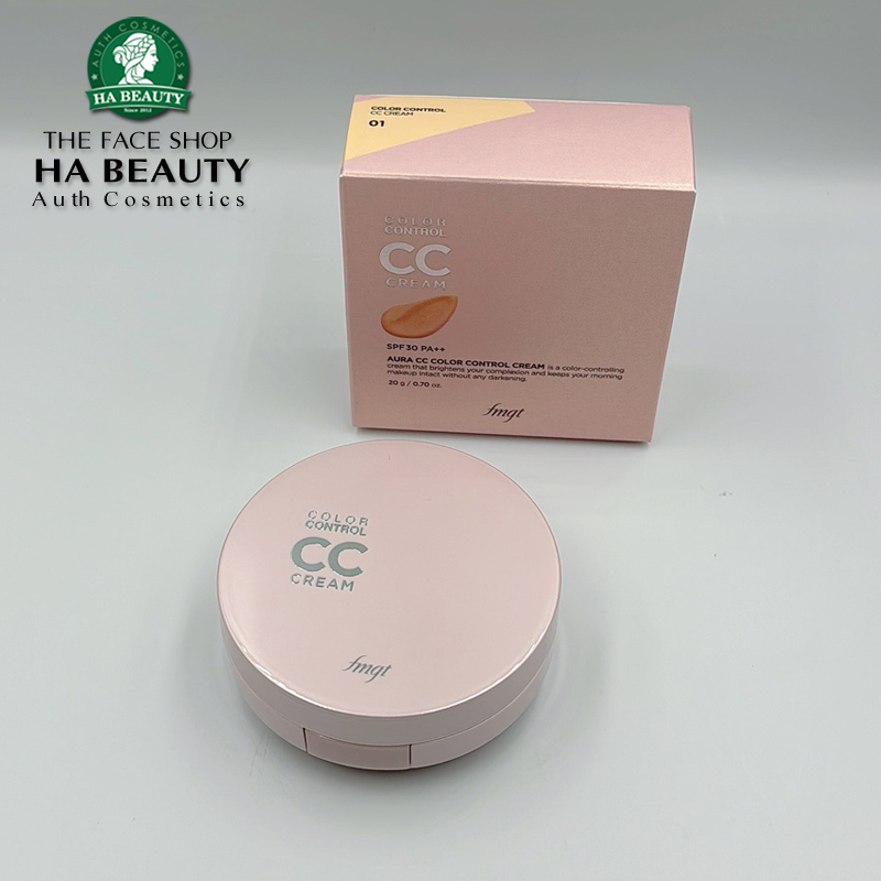 Kem nền trang điểm dưỡng da chống nắng SPF30 PA++ nâng tone sáng da Aura CC Cream The Face Shop 20g