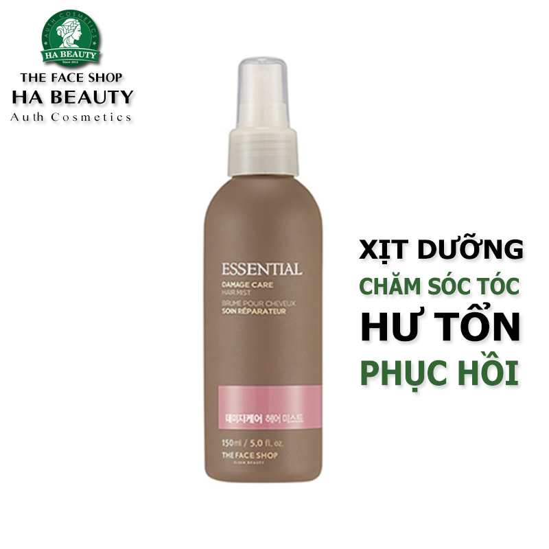 Xịt dưỡng tóc chăm sóc tóc hư tổn Phục hồi tóc THE FACE SHOP Essential Damage Care Hair Mist 150ml