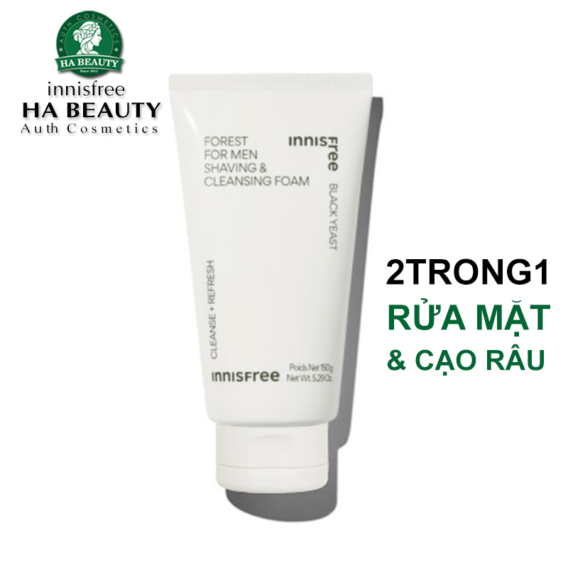 Sữa rửa mặt và Cạo râu cho nam giới innisfree Forest for Men Shaving & Cleansing Foam 150g Hàn Quốc