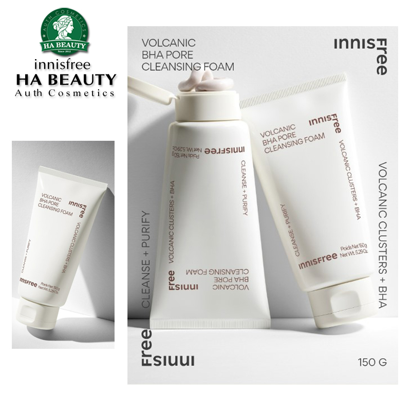 Sữa rửa mặt sạch sâu đá tro núi lửa innisfree Volcanic BHA Pore Cleansing Foam 150g Hàn Quốc