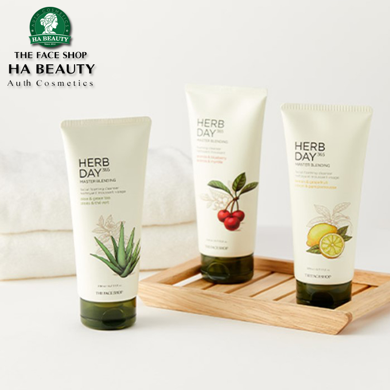 Sữa rửa mặt The Face Shop HERB DAY 365 MASTER BLENDING facial foaming cleanser 170ml