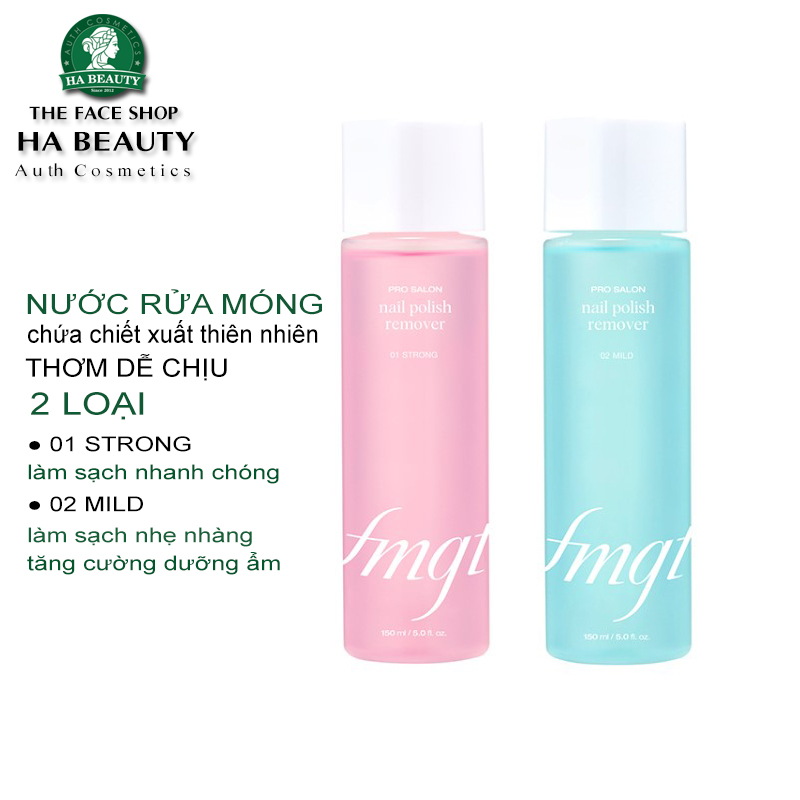 Nước rửa sơn chuyên nghiệp tăng cường thành phần dưỡng móng THE FACE SHOP fmgt PRO SALON nail polish remover 150ml