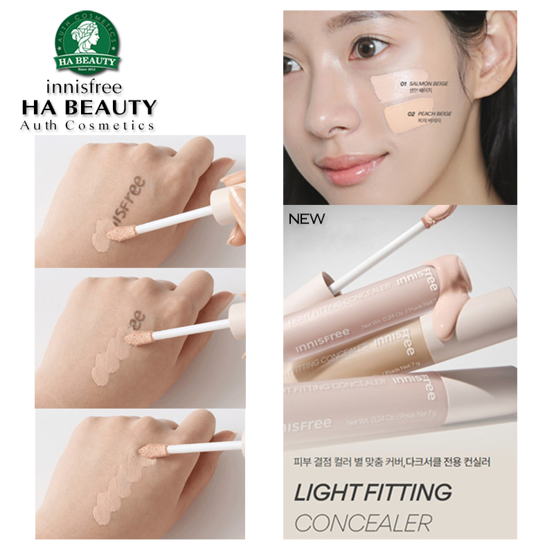 Kem che khuyết điểm toàn diện mụn thâm quầng thâm mắt innisfree LIGHT FITTING CONCEALER 7g Hàn Quốc