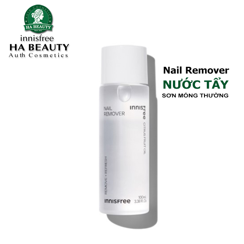 Nước tẩy sơn móng tay chiết xuất jeju cung cấp dưỡng chất dưỡng móng khỏe innisfree Nail Remover 100 mL