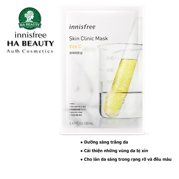 Mặt nạ giấy innisfree Skin Clinic Mask 20mL (VITA C)