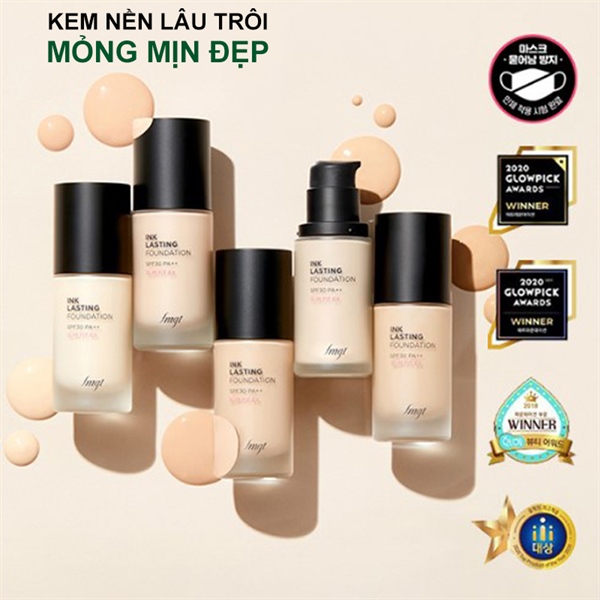 Kem nền lâu trôi The Face Shop Ink Lasting Foundation Slim Fit Ex SPF30 PA++ che khuyết điểm trang điểm đa năng dưỡng ẩm