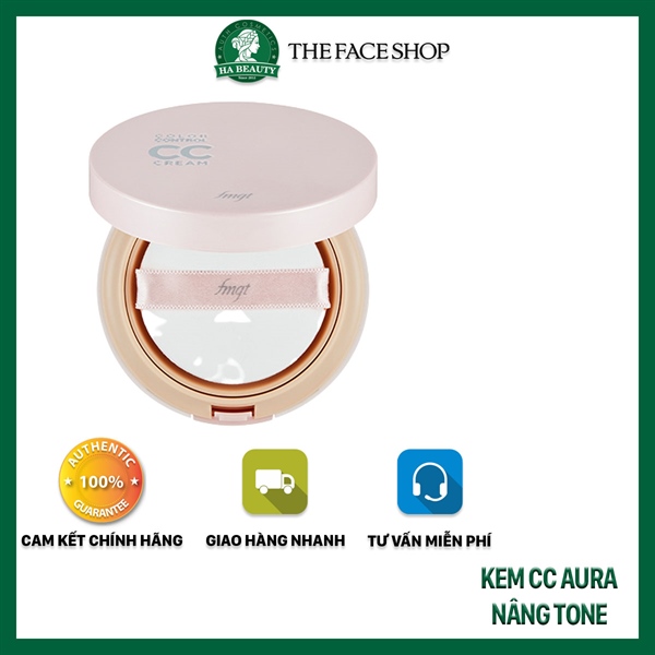 Kem nền trang điểm dưỡng da chống nắng SPF30 PA++ nâng tone sáng da Aura CC Cream The Face Shop 20g