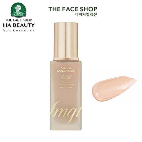 Kem BB thông minh chống nắng nền trang điểm dưỡng da The Face Shop fmgt Gold Collagen Ampoule Sun BB SPF50+ PA+++ 40ml