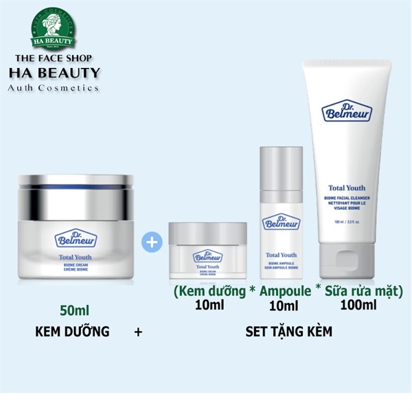 Bộ kem dưỡng Dr Belmeur Total Youth Biome Cream Set 4pc TFS