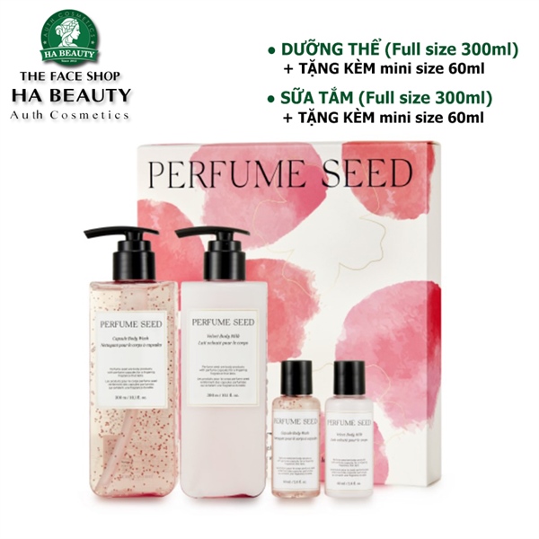 Bộ sữa tắm và dưỡng thể hương nước hoa Perfume Seed Velvet Special Body Care Set (4 sản phẩm) (lỗi)