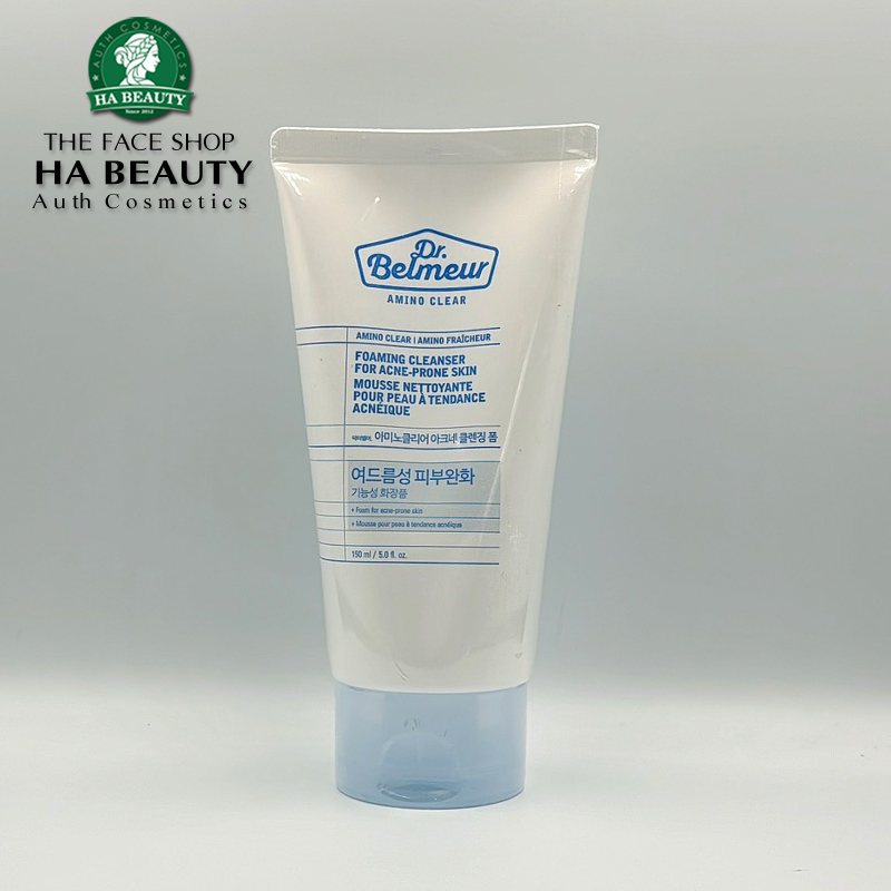 Sữa rửa mặt cho da mụn nhạy cảm The Face Shop Dr Belmeur Amino Clear Foaming Cleanser For Acne-Prone Skin 150ml