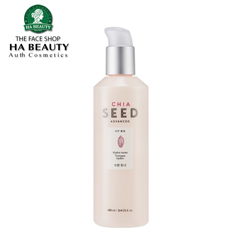 Nước hoa hồng dưỡng ẩm trắng da se khít lỗ chân lông chống lão hóa The Face Shop Chia Seed Advanced Hydro Toner 160ml