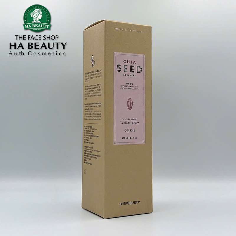 Nước hoa hồng dưỡng ẩm trắng da se khít lỗ chân lông chống lão hóa The Face Shop Chia Seed Advanced Hydro Toner 160ml