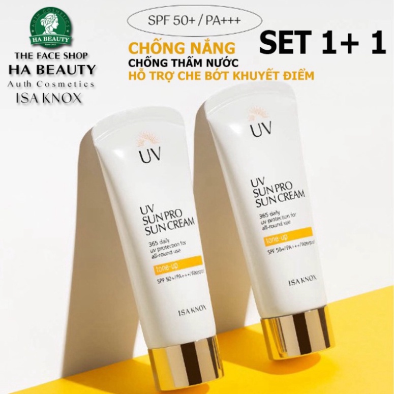 Kem Chống Nắng nâng tông ISA KNOX UV SUN PRO SUN CREAM 365 daily uv protection for all round use Tone up SPF50+ PA+++