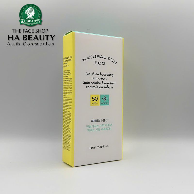 Kem chống nắng dưỡng ẩm cho da dầu hỗn hợp The Face Shop Natural Sun Eco No Shine Hydrating Sun Cream SPF50+PA++++ 50ml