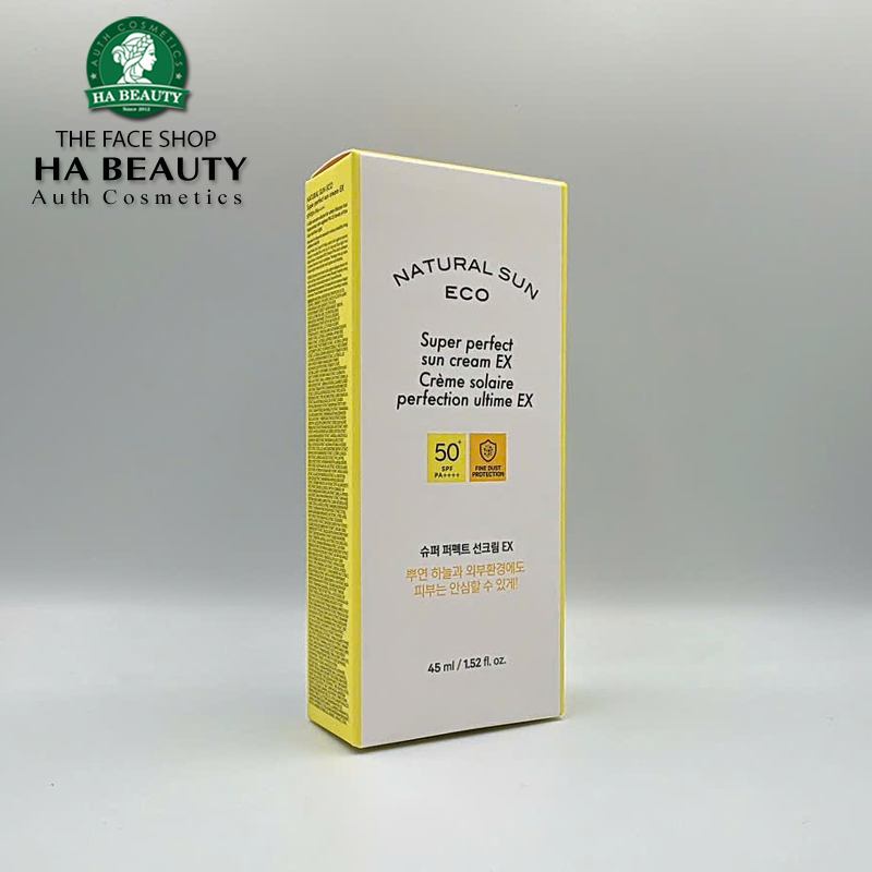 Kem chống nắng dưỡng ẩm da chống bụi mịn ánh sáng xanh The Face Shop Natural Sun Eco Super Perfect EX SPF50+PA++++ 45ml