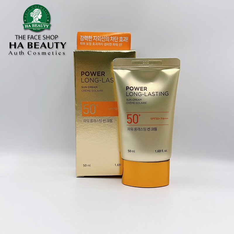 Kem chống nắng trang điểm The Face Shop dưỡng da lâu trôi Power Long Lasting SPF50+ PA+++ 50ml