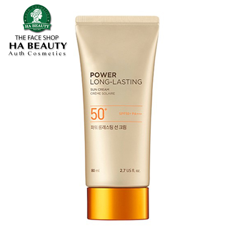 Kem chống nắng trang điểm dưỡng da chống nước lâu trôi The Face Shop Natural Sun Eco Power Long Lasting SPF50+PA+++ 80ml