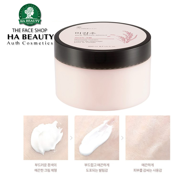 Kem Massage Làm Sáng Da The Face Shop RICE WATER BRIGHT FACIAL MASSAGE CREAM 200ml