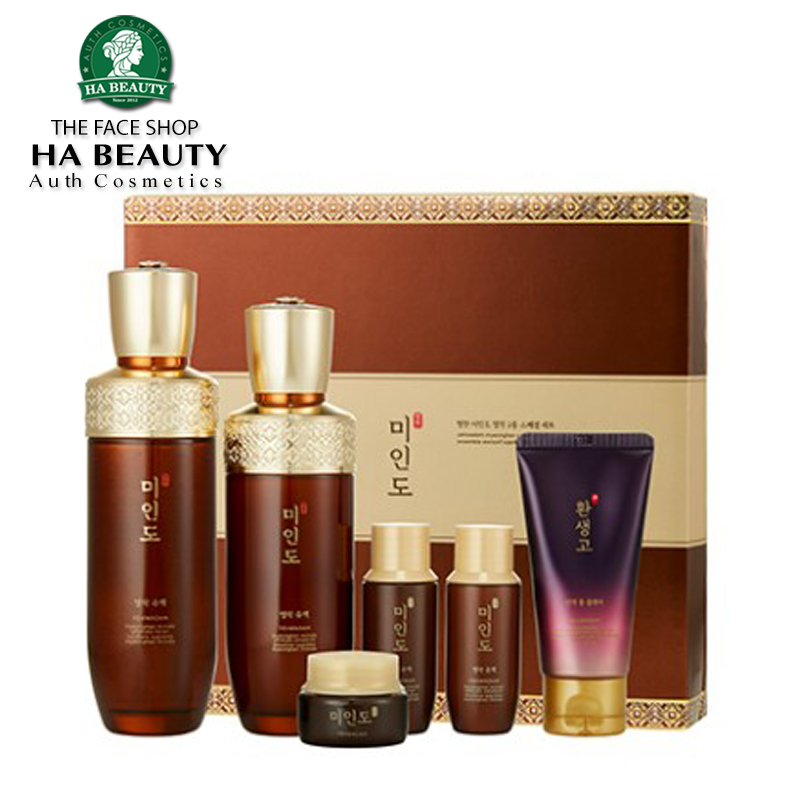 Bộ dưỡng chăm sóc Chống lão hóa Trẻ hóa da sáng mềm mịn The Face Shop Yehwadam Myeonghan Miindo Ultimate Special Set 6ea