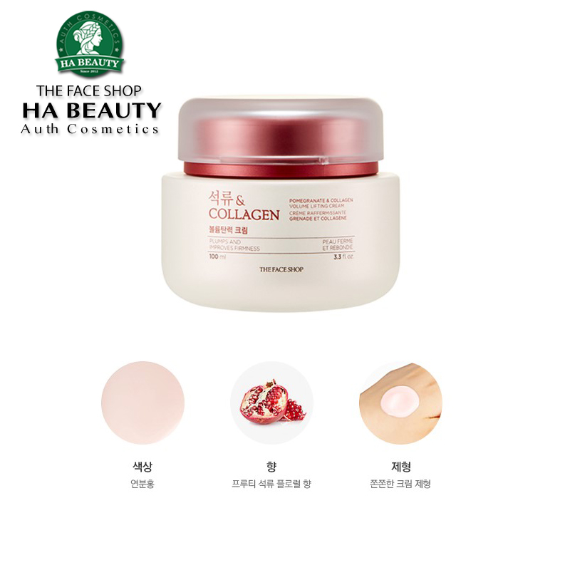 Kem dưỡng ẩm chống lão hoá phục hồi săn chắc da lựu đỏ The Face Shop Pomegranate & Collagen Volume Lifting Cream 100ml