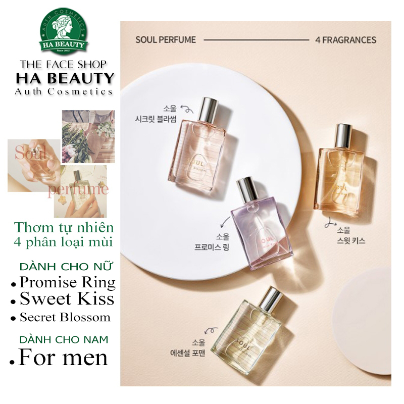 Nước hoa Nữ/nam hương thơm nhẹ nhàng cuốn hút Hàn Quốc The Face Shop SOUL 30ml