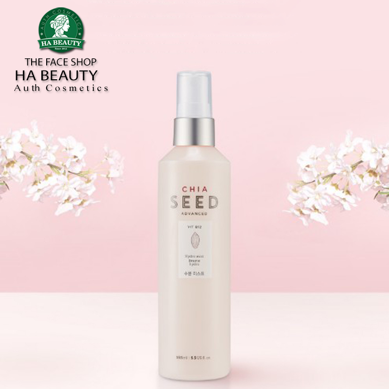 Xịt khoáng dưỡng ẩm da mặt cấp ẩm kiềm dầu Hàn Quốc The Face Shop Chia Seed Advanced Hydro Mist 165ml