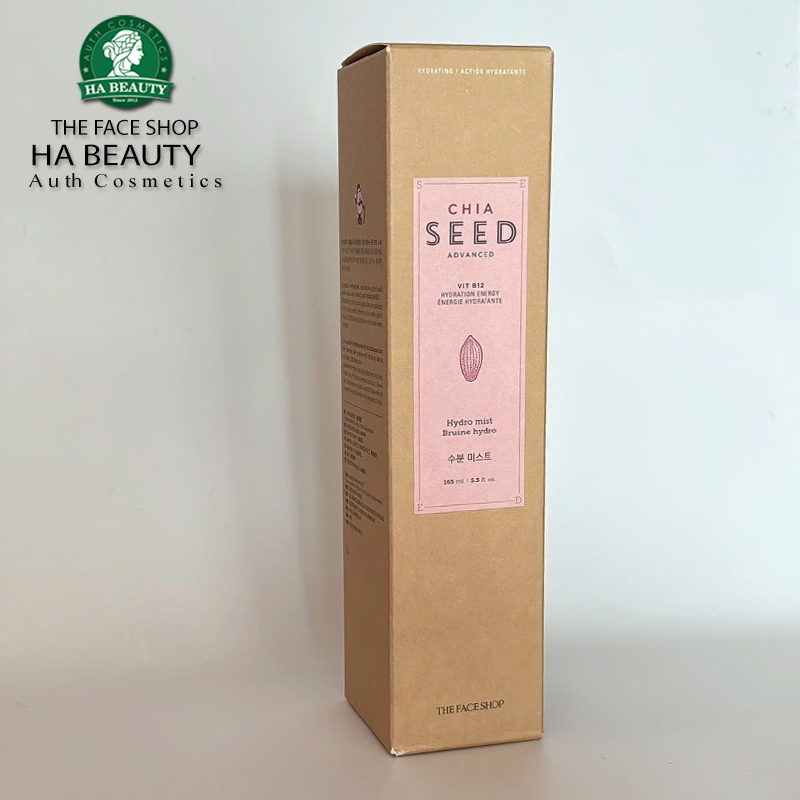 Xịt khoáng dưỡng ẩm da mặt cấp ẩm kiềm dầu Hàn Quốc The Face Shop Chia Seed Advanced Hydro Mist 165ml