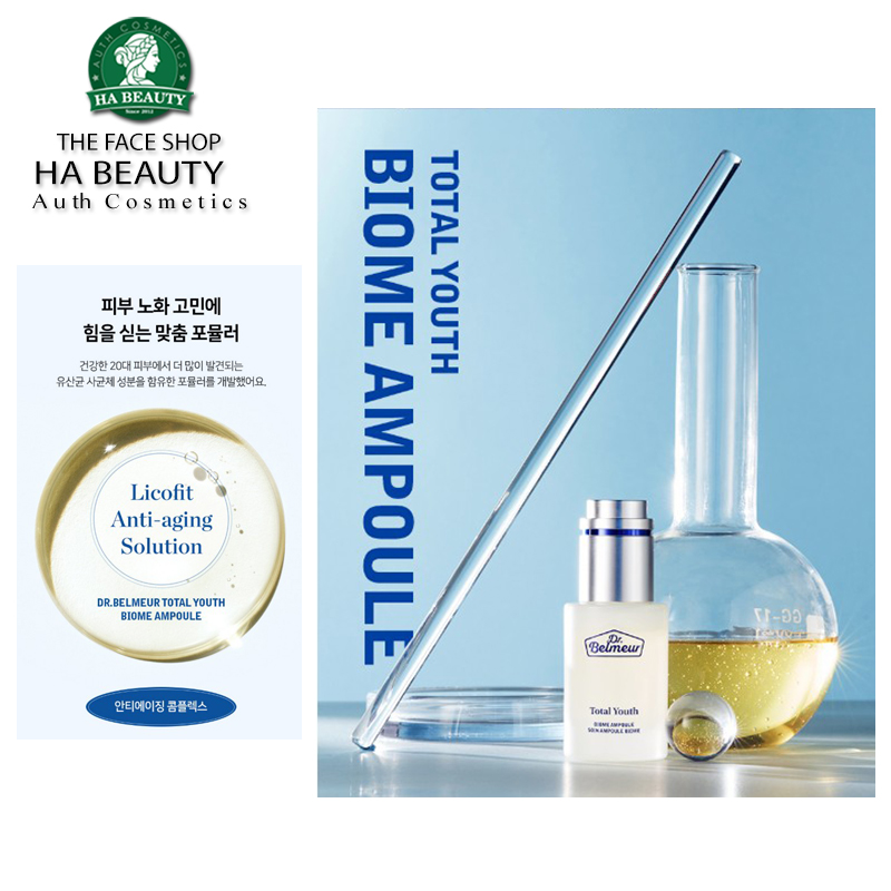 Tinh chất dưỡng da chức năng kép chống lão hóa và dưỡng trắng da The Face Shop Dr Belmeur Total Youth Biome Ampoule 35ml
