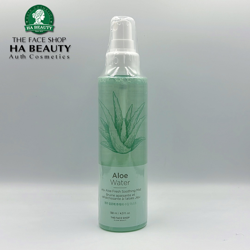 Xịt khoáng dưỡng ẩm da mặt nha đam lô hội cấp ẩm kiềm dầu Hàn Quốc The Face Shop Jeju Aloe Fresh Soothing Mist 130ml