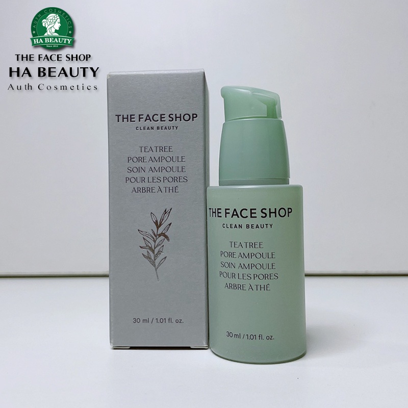 Serum dưỡng se khít lỗ chân lông The Face Shop làm dịu sáng khỏe da Clean Beauty Tea Tree Pore Ampoule 30ml