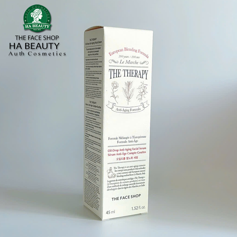 Serum dưỡng ẩm chống lão hóa dưỡng da trẻ hóa da nếp nhăn The Face Shop The Therapy Oil-Drop Anti-Aging Facial Serum 45ml