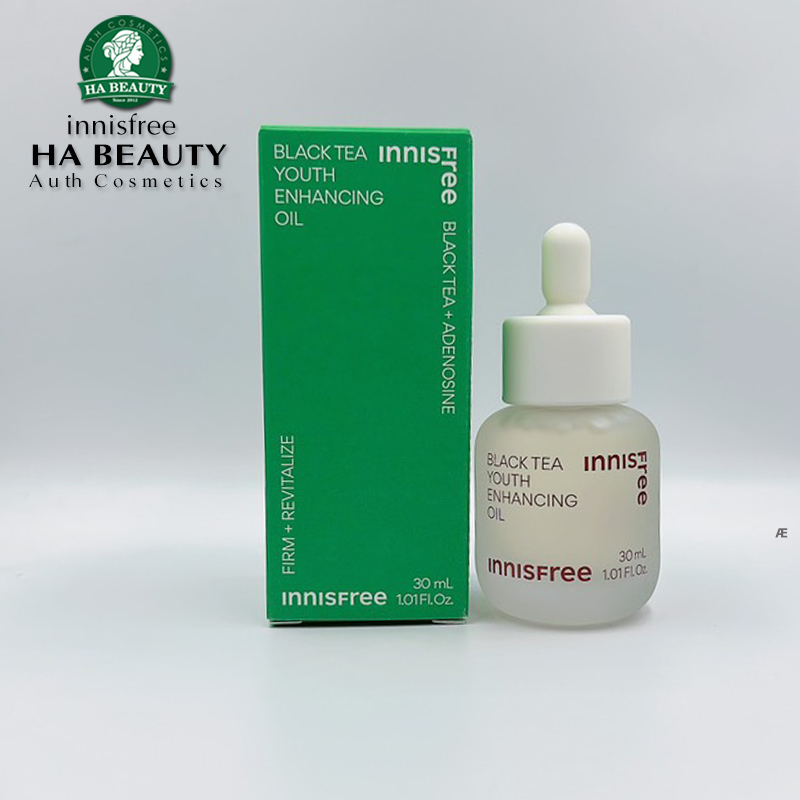 Dầu dưỡng da Thuần chay Chống lão hóa Giúp làn da ẩm mịn Sáng bóng innisfree BLACK TEA YOUTH ENHANCING OIL 30ml