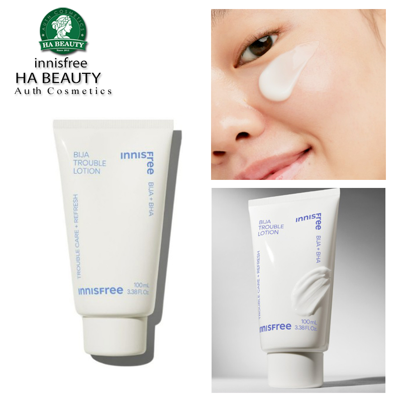 Sữa dưỡng ẩm dành cho da Mụn dịu da Kiểm soát bã nhờn Hàn Quốc innisfree Bija Trouble Lotion 100mL