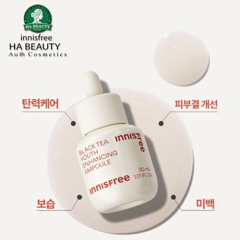 Tinh chất trà đen chống lão hóa phục hồi dưỡng sáng da innisfree Black Tea Youth Enhancing Ampoule 30 ml