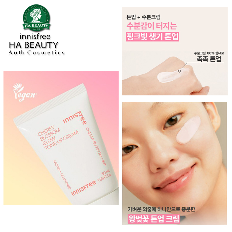 Kem dưỡng ẩm nâng tông sáng da chống nắng innisfree Jeju Cherry Blossom Glow Tone up Cream SPF30 PA++ 50ml