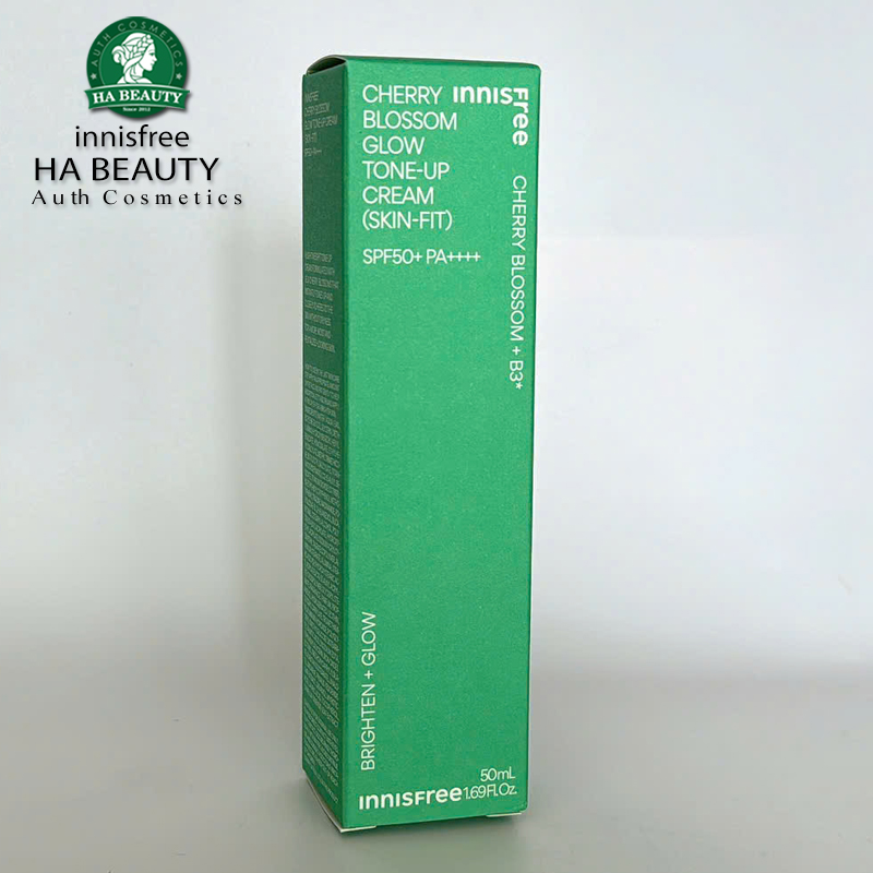 Kem dưỡng ẩm nâng tông trắng hồng da chống nắng innisfree Jeju Cherry Blossom Glow Tone Up Cream (Skin Fit) SPF50+ PA+++