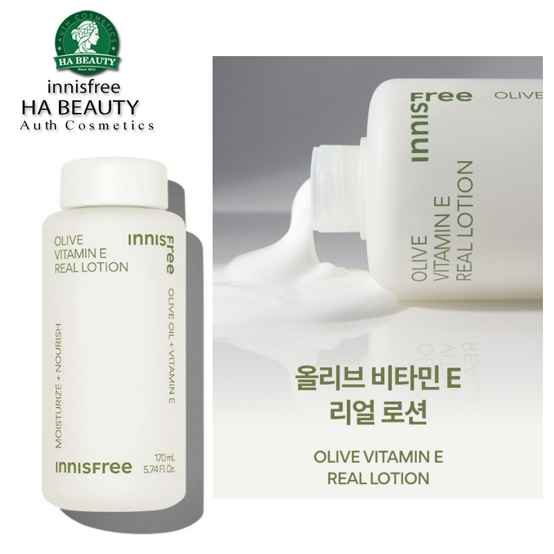 Sữa dưỡng da Cấp ẩm sâu innisfree Olive Vitamin E Real Lotion 170mL Hàn Quốc