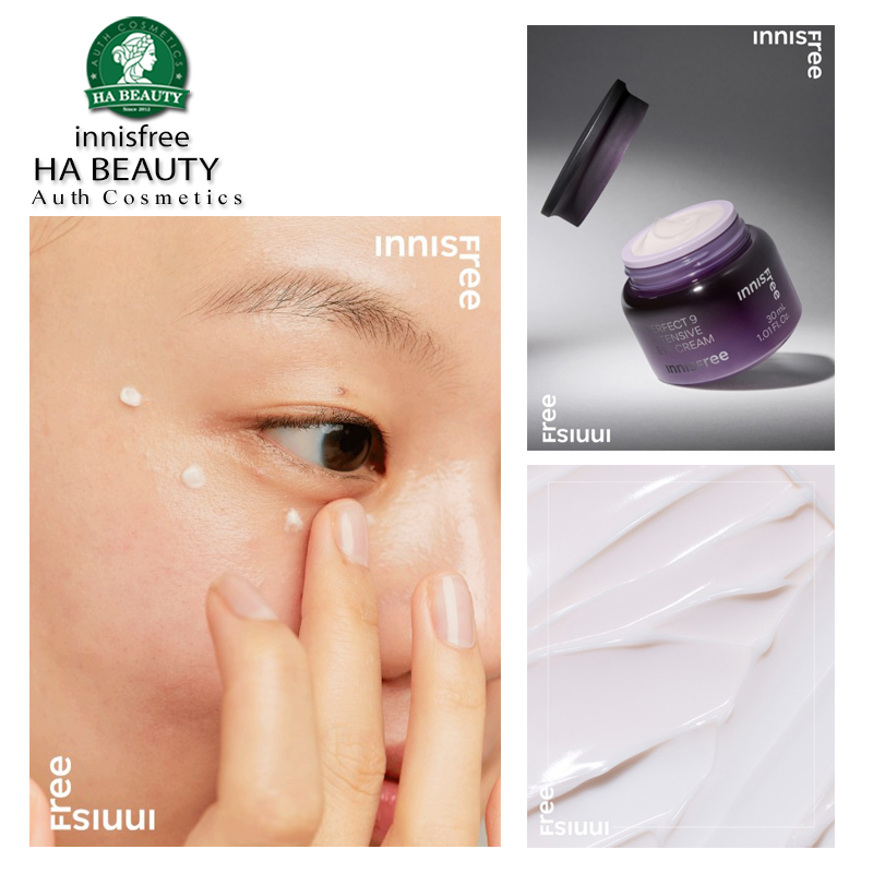 Kem dưỡng VÙNG MẮT ngăn ngừa lão hóa chuyên sâu 9 loại thảo mộc innisfree Perfect 9 Intensive Eye Cream 30mL