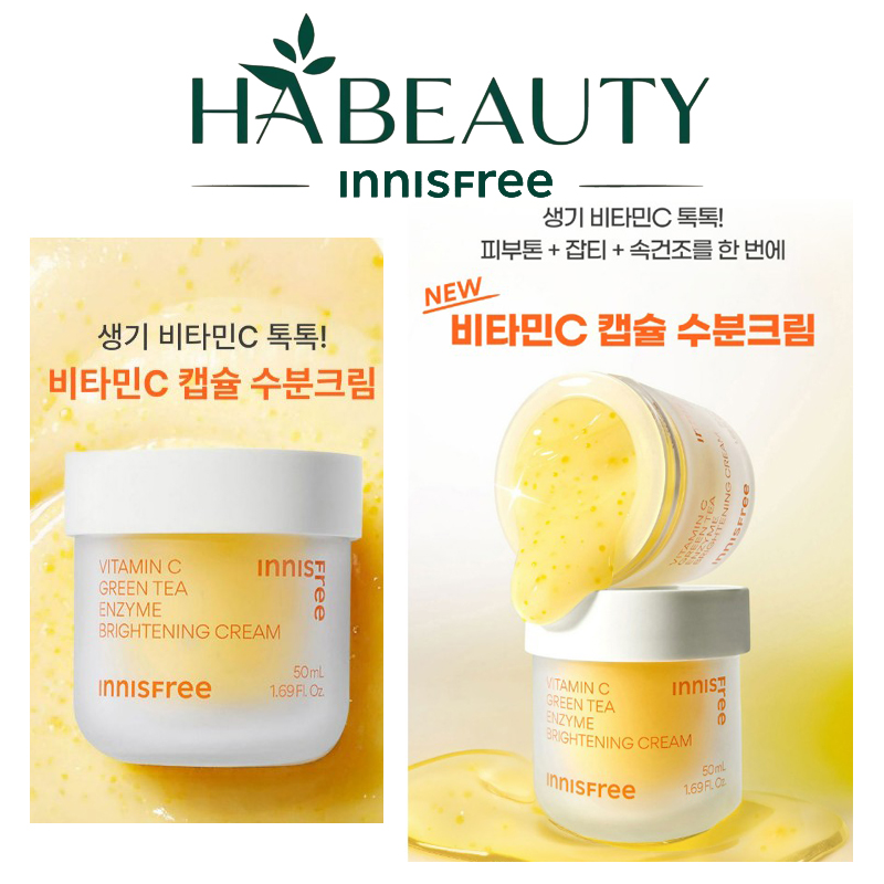 Kem dưỡng Trắng da innisfree vitamin C Green Tea Enzyme Brightening Cream 50ml Hàn Quốc