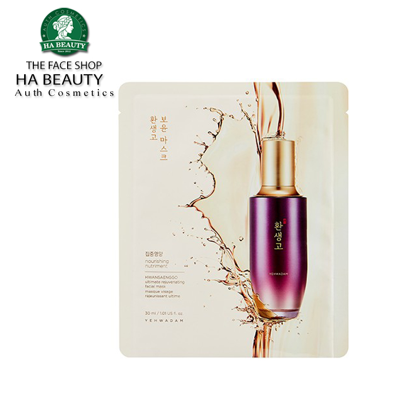 Mặt nạ giấy dưỡng ẩm da chống lão hóa Hàn Quốc The Face Shop Yehwadam Hwansaenggo Ultimate Rejuvenating Facial Mask 30ml
